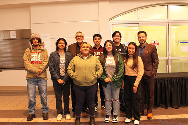 Dr. David Hayes-Bautista, Dr. Jose Fierro, and students