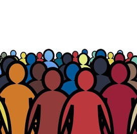 silhouette of a crowd