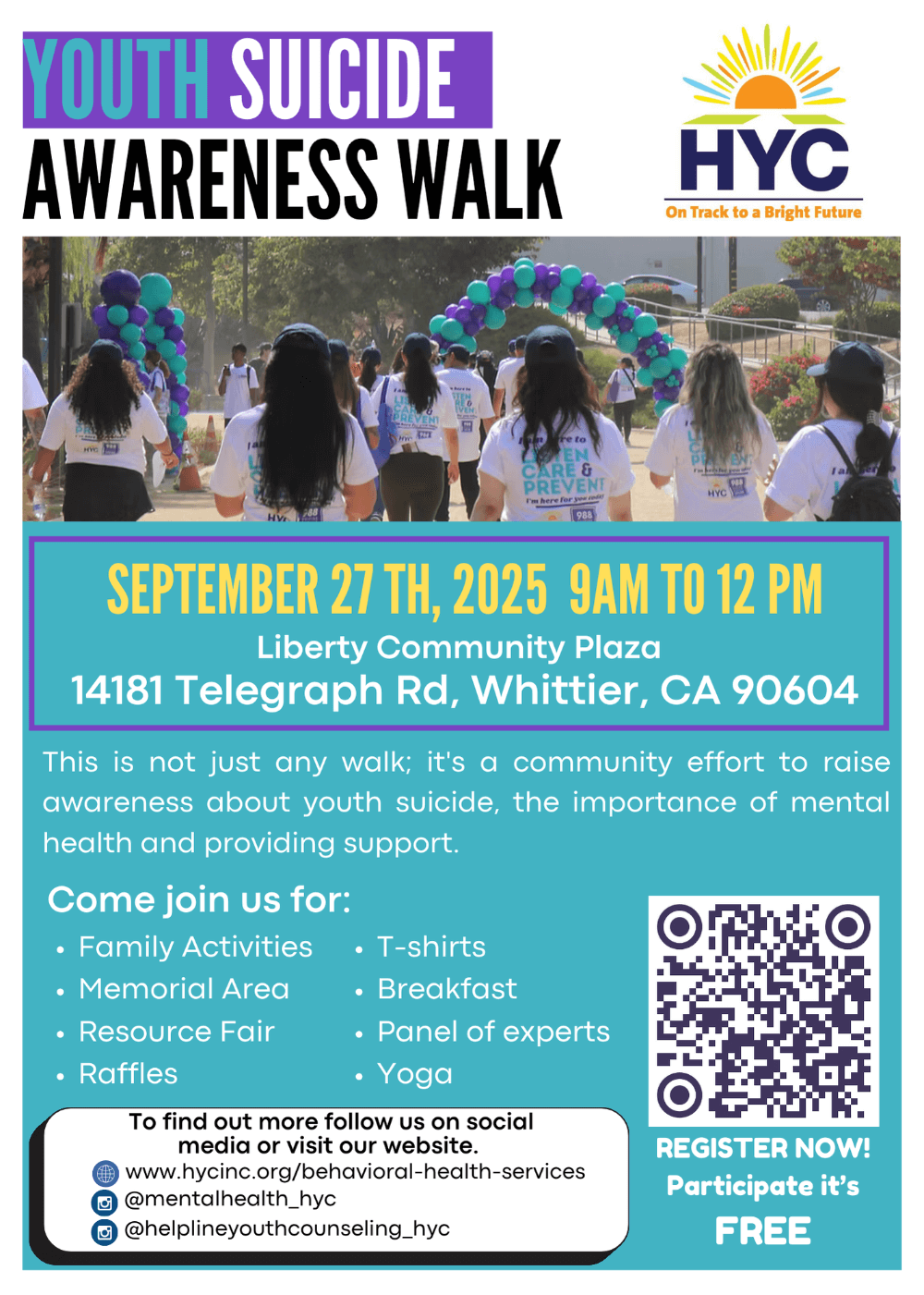 Youth Suicide Awareness Walk - HYC