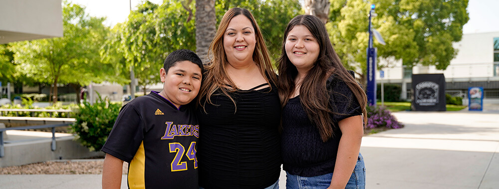 A mother with her two children