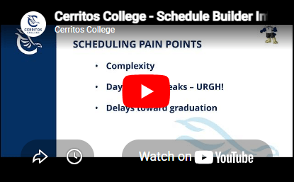 YouTube video screenshot of Schedule Builder