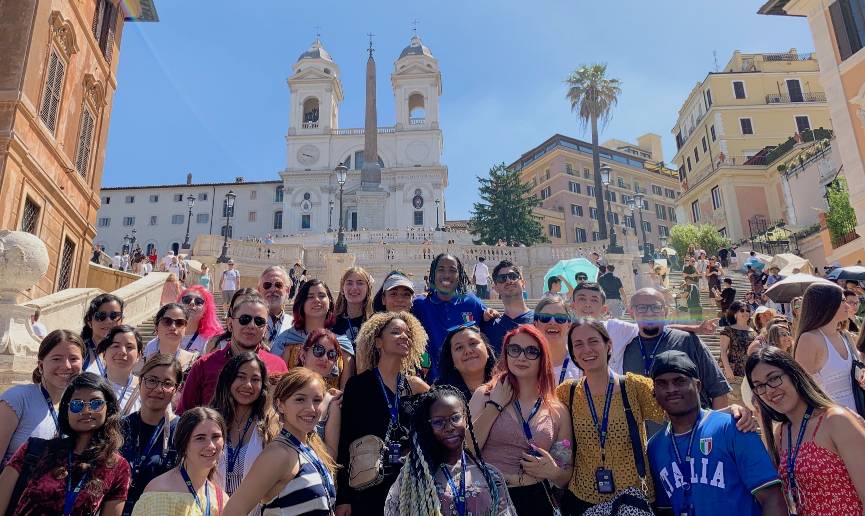 Students at the Spanish Steps in Rome