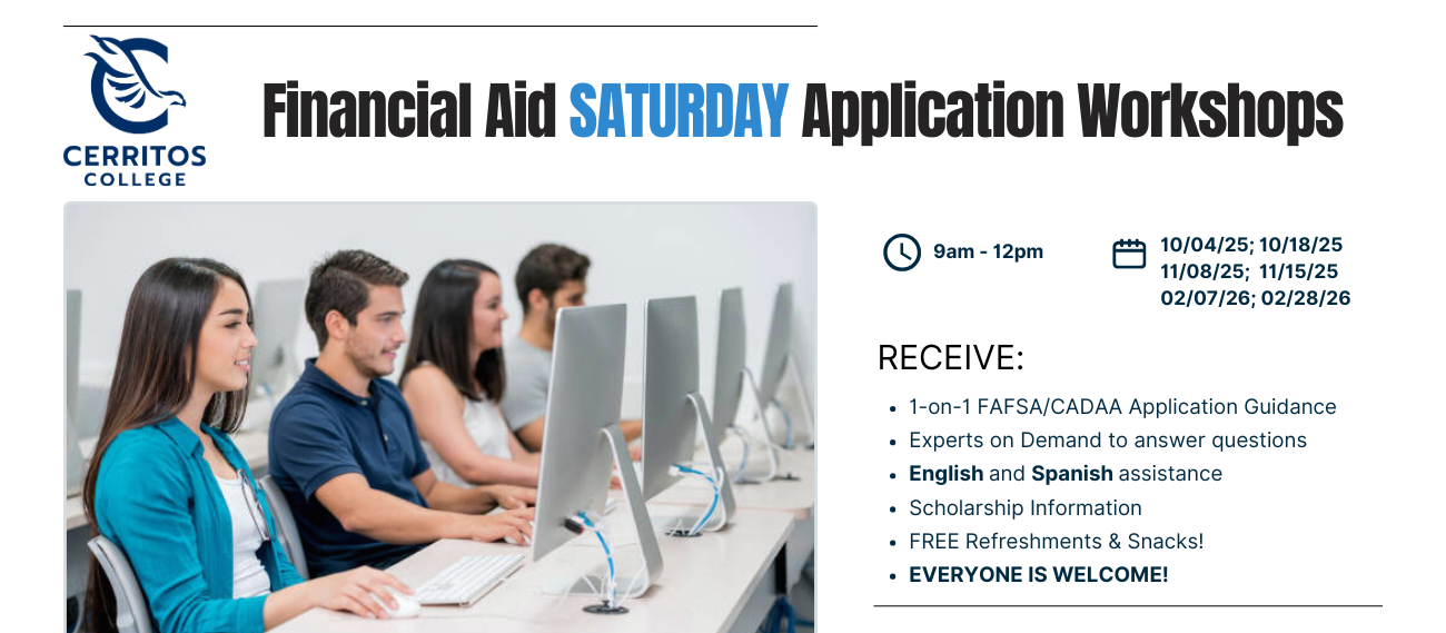 Saturday Application Workshops Financial Aid Application workshops