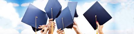 Graduation Caps in the air