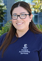 Nadia Benavidez wearing a blue SAS shirt