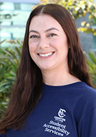 Tonee Burdick wearing a blue SAS shirt