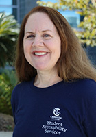 Rachel Martinez wearing a blue SAS shirt