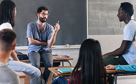 Several students having a discussion