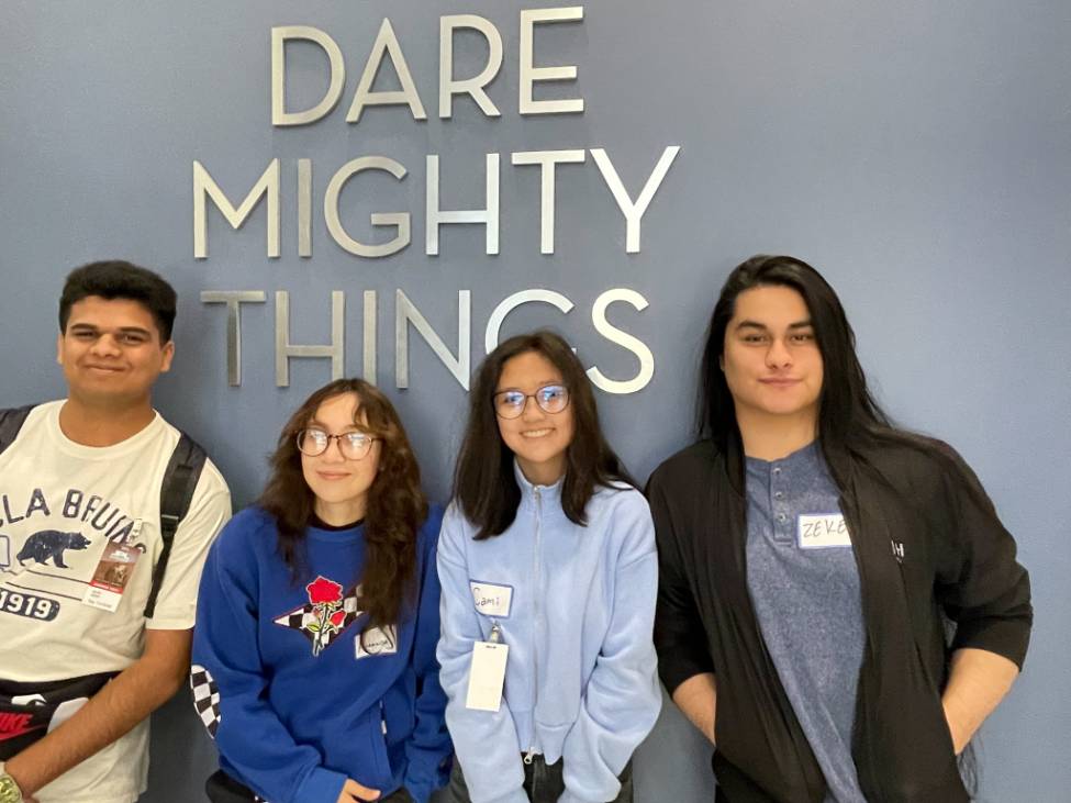 Interns at the entrance of JPL