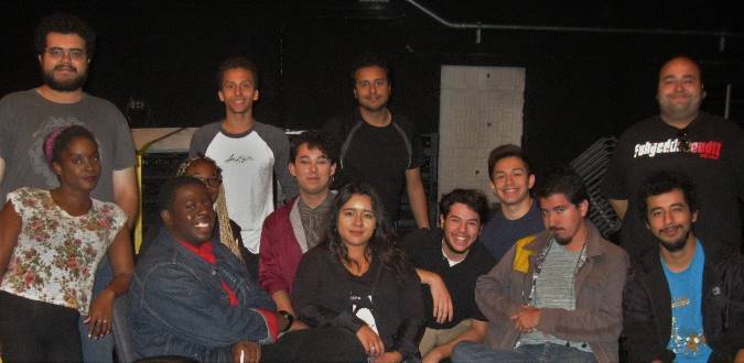 A group of Theatre students at a Theatre Department gathering