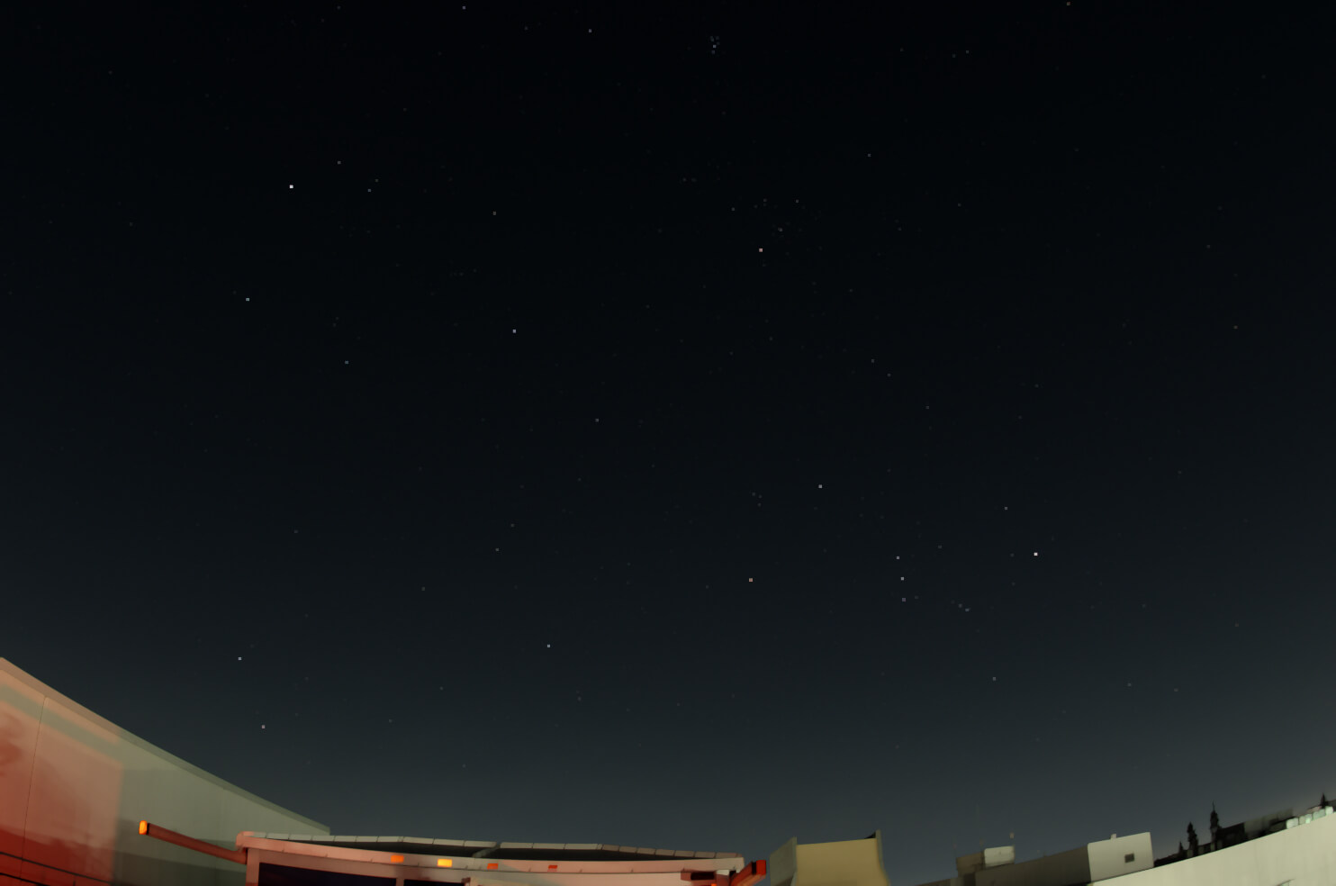 December sky looking east stars only