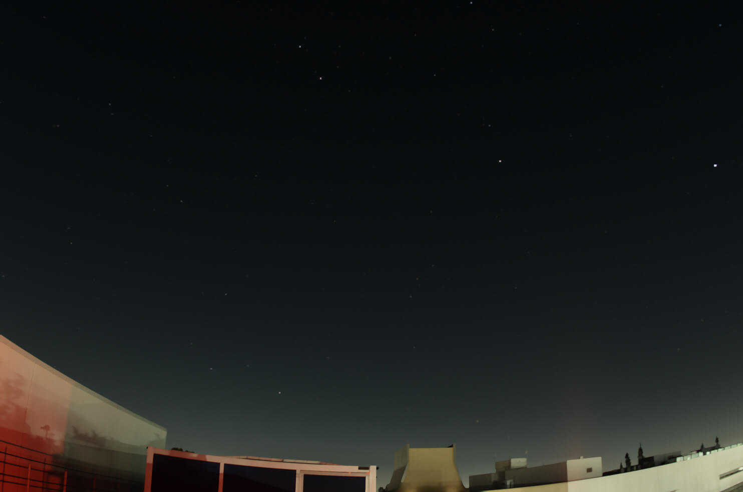 February sky looking east stars only