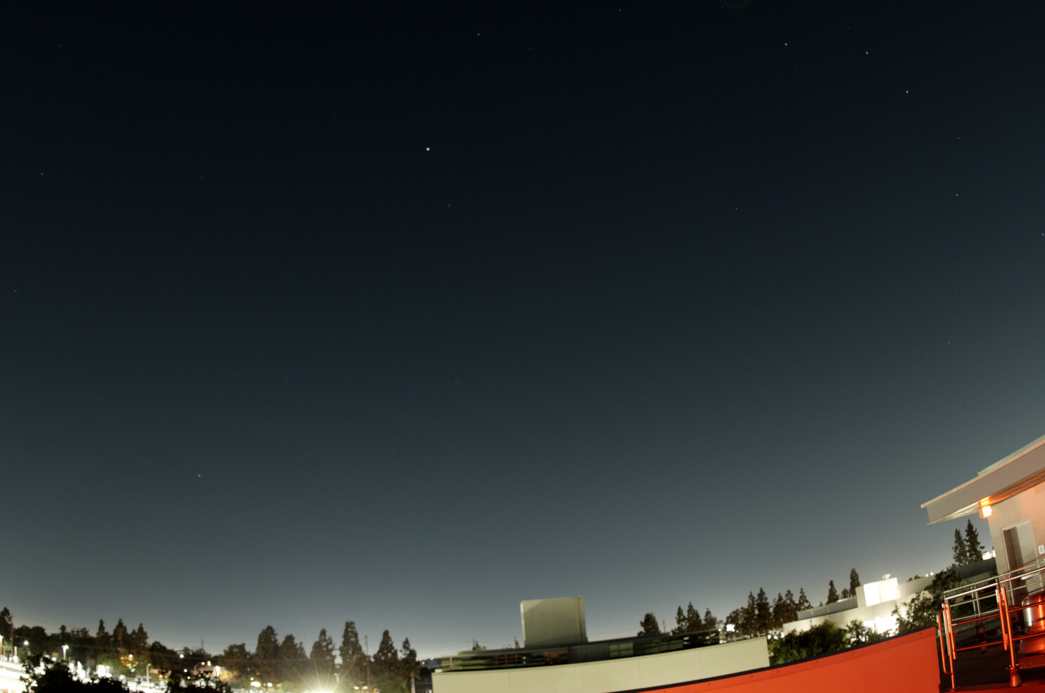 August sky looking west stars only