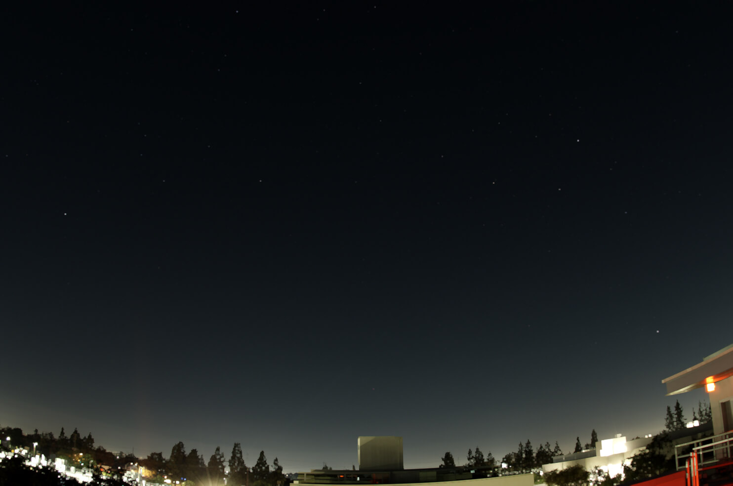 December sky looking west stars only