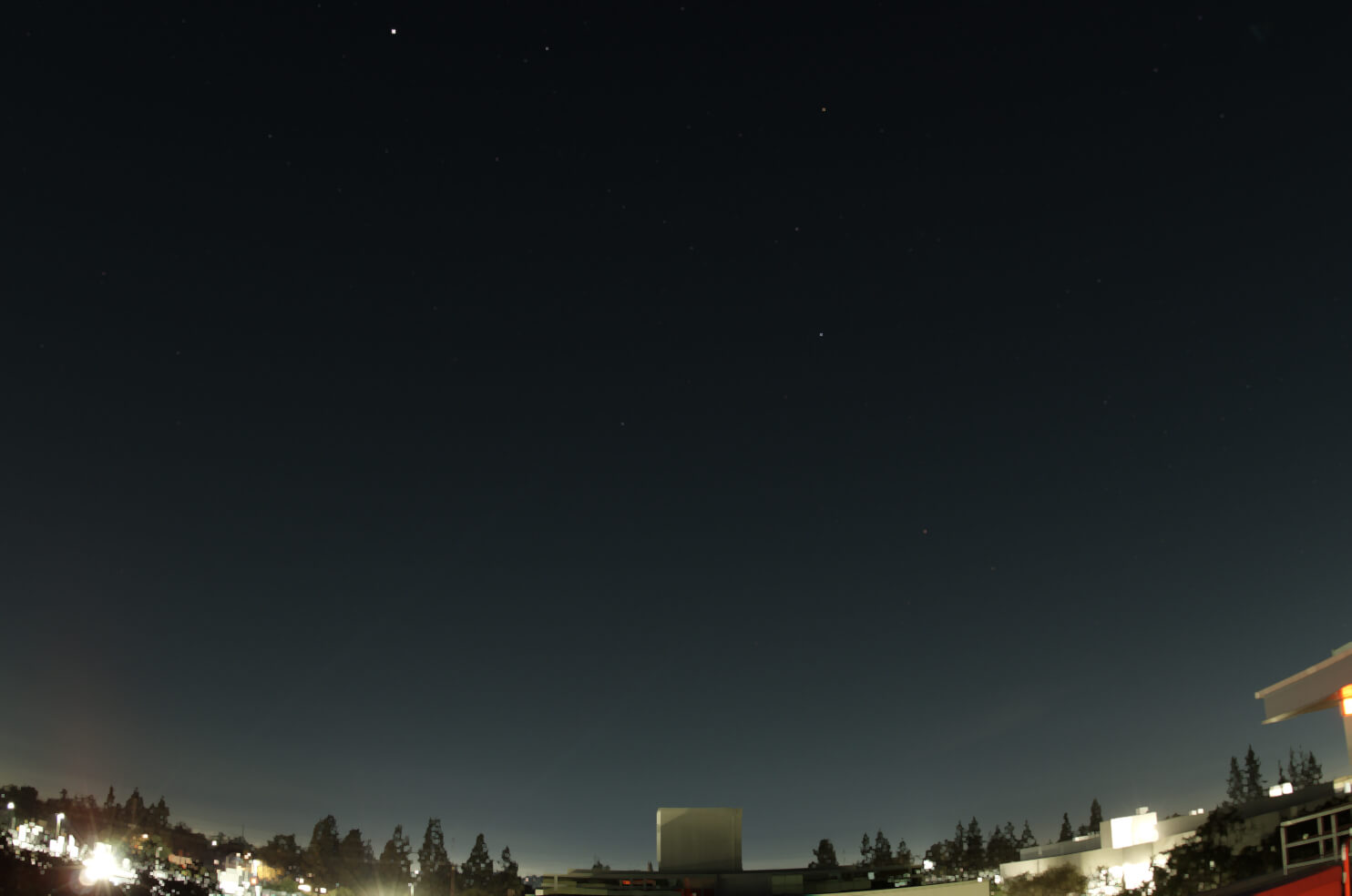 February sky looking west stars only