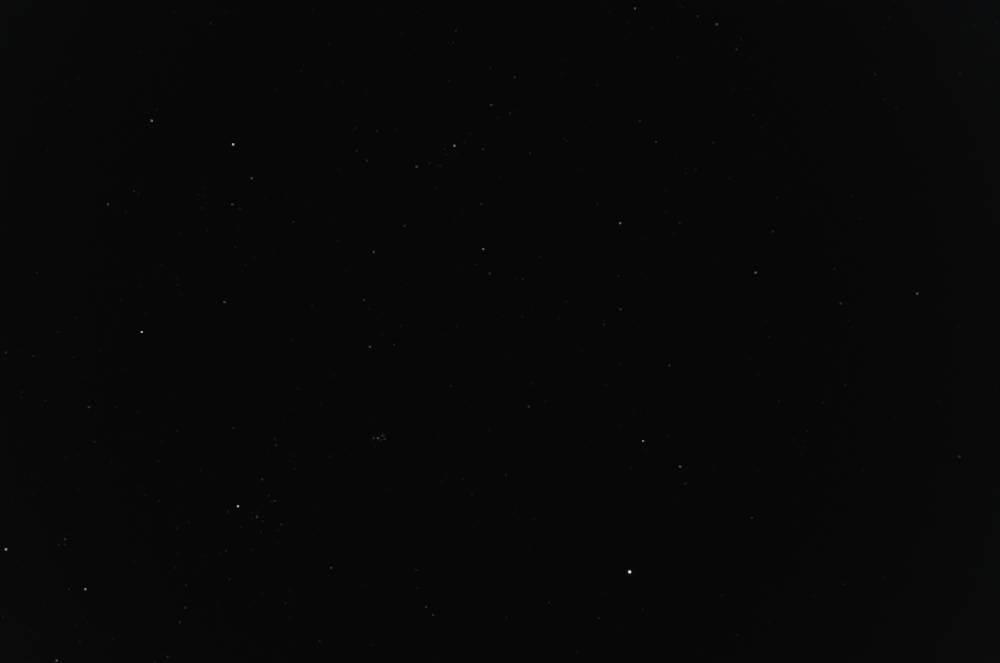 January evening sky looking overhead