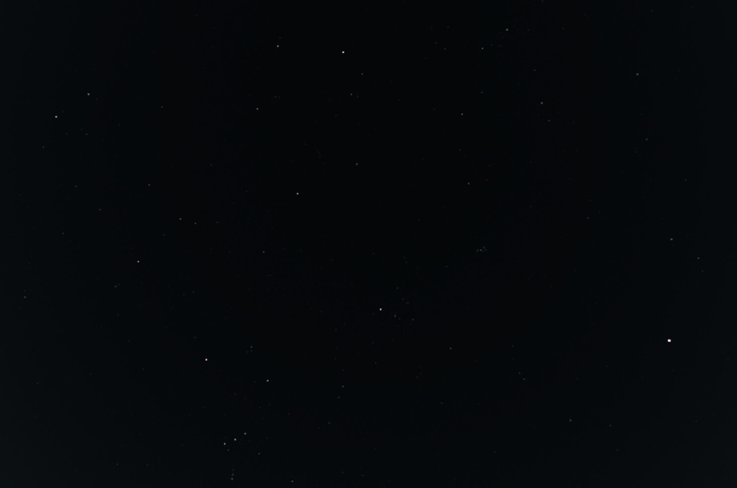 February sky looking overhead stars only