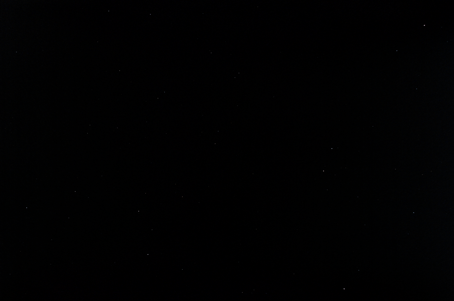 April sky looking overhead stars only