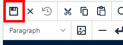 Save button on the toolbar
