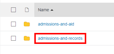 short list of websites with the word "admissions"