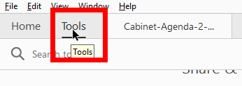 "Tools" tab in Acobe Acrobat Pro DC