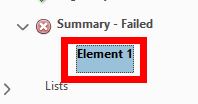Adobe Acrobat Accessibility Report - Element 1 selected